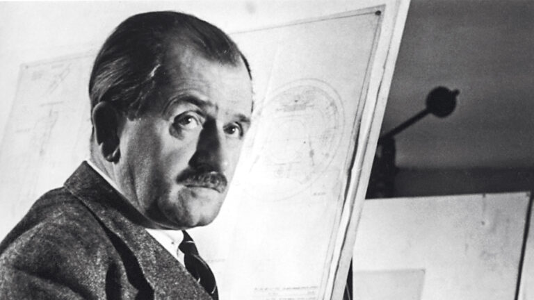 black and white photo man staring