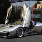 grey Ferrari KC23 parked butterfly doors open