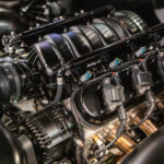 closeup of an upgraded LS1 engine